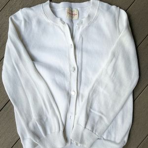 White cardigan sweater